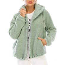 New Arrival Sherpa Fleece Jacket for Women Casual Winter Coat Ladies Soft Teddy Jacket